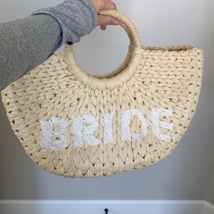 BTB Los Angeles Bride Straw Beach Tote Bag